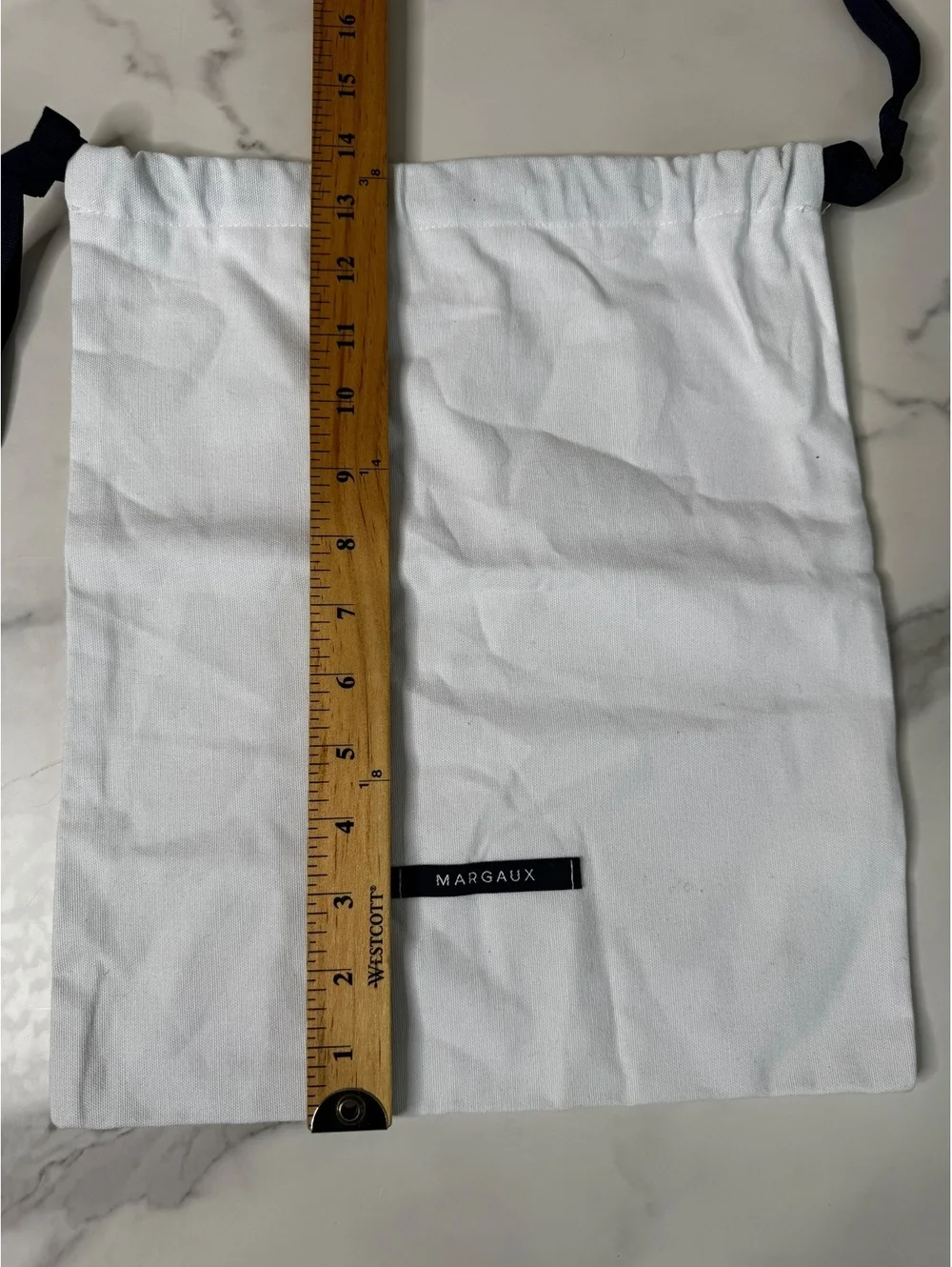 Margaux Dust Bag White Drawstring 12X14